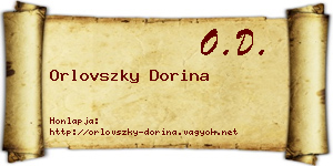 Orlovszky Dorina névjegykártya